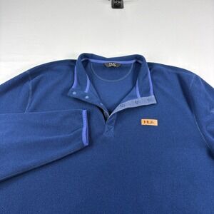 Huk Fishing Sweatshirt Mens 3XL Blue Snap T Fleece Pullover Sweater Casual